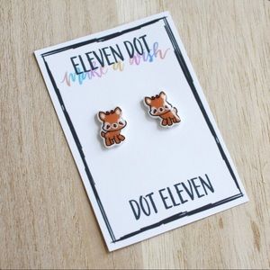 Kawaii Baby Woodland Deer Stud Post Earrings
